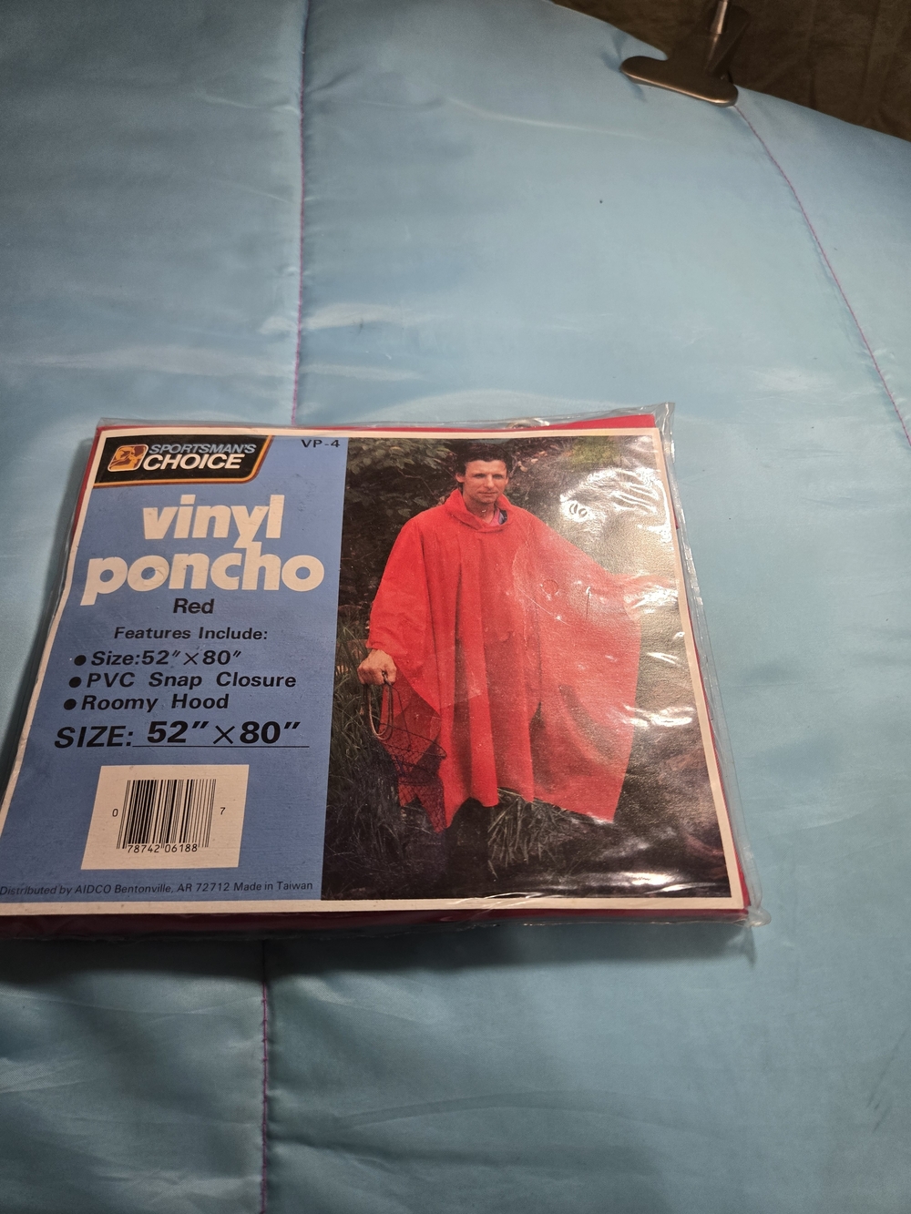Vintage Sportsman's Choice Vinyl Poncho w/ Hood 52” x 80” Red VP-1